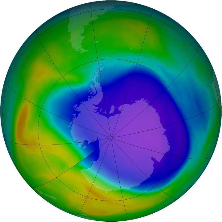 Antarctic ozone map for 18 October 2006